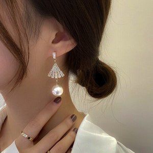 NEW White Pearl Dangle Drop Earrings